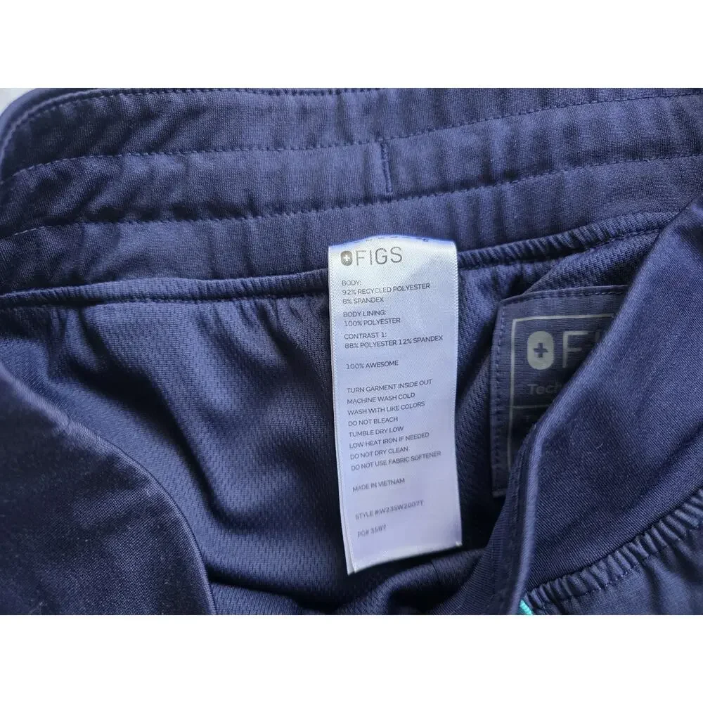 FIGS Technical Collection Scrub Pants Navy Unisex Recycled Polyester Spandex S/T - Picture 5 of 6